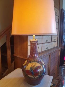 Grand vase monté en lampe, Style Art Nouveau